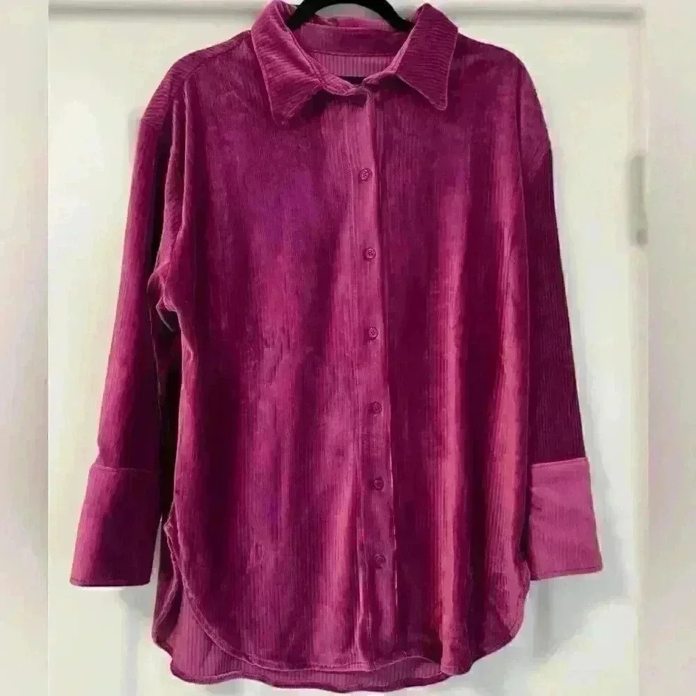 Hunter & Brown Velvet Collared Button Down